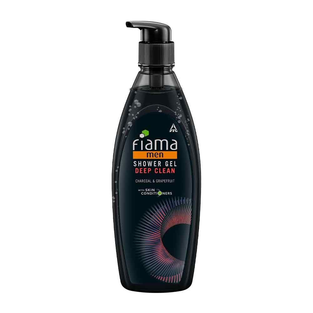 Fiama Men shower gel, deep clean with charcoal and grapefruit, skin
