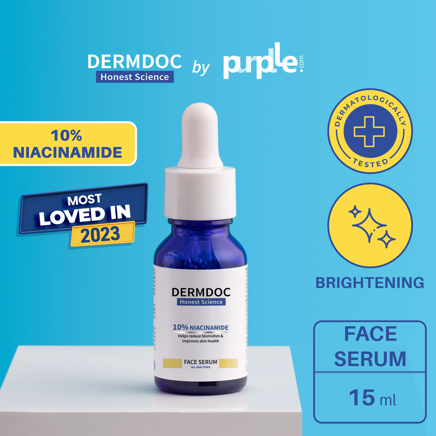 DermDoc by Purplle 10 Niacinamide Face Serum (15ml) skin radiance