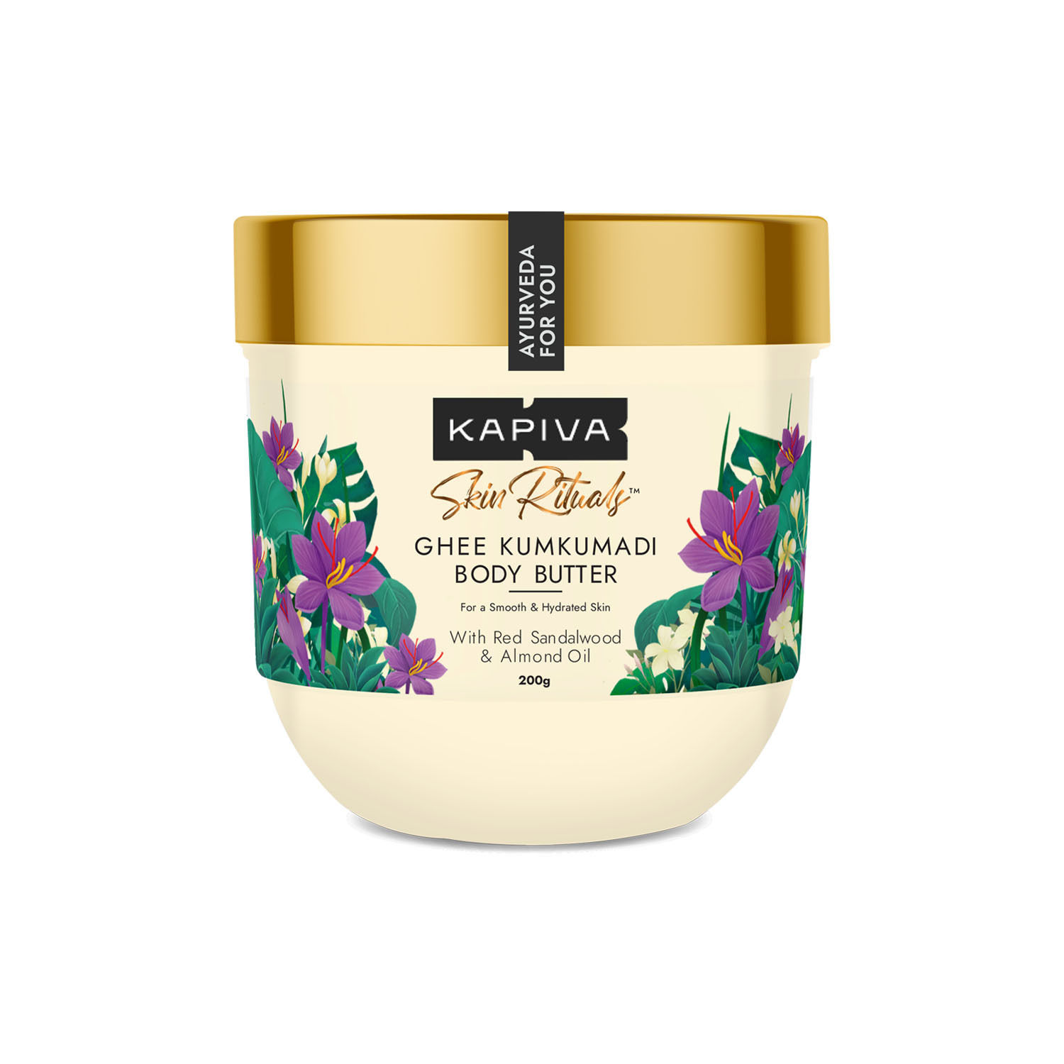 Kapiva Ghee Kumkumadi Body Butter (200 g) 100 times Washed Ghee For