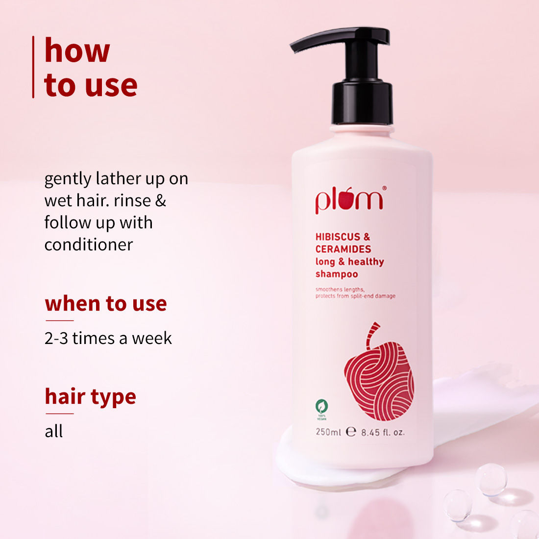 Plum Hibiscus & Ceramides Long & Healthy Shampoo | Contains