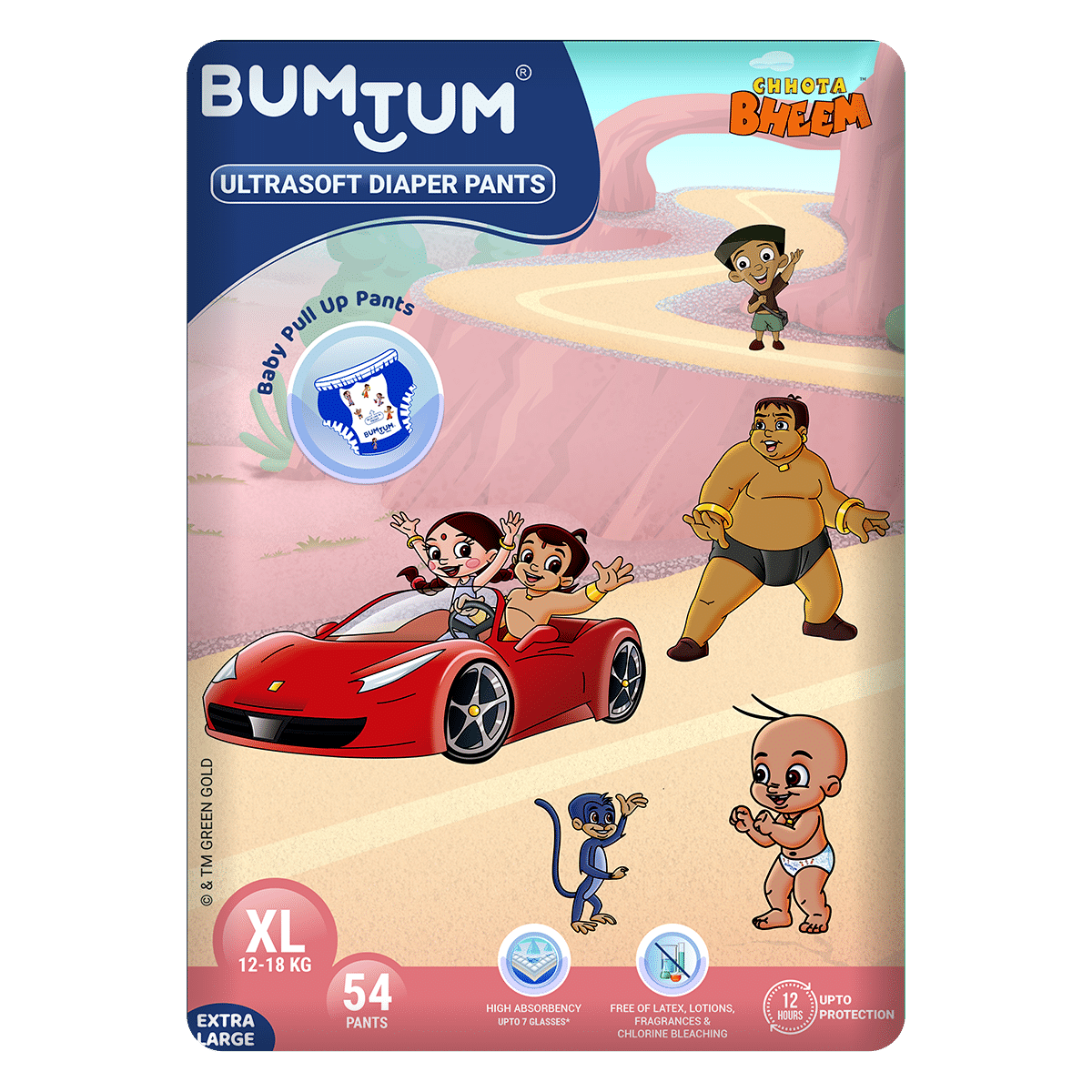 Buy Bumtum Chhota Bheem Premium Baby PullUp Diaper Pants with Aloe  VeraWetness Indicator and 12 Hours Absorption  Extra Large  XL 54  Pieces Online at Best Prices in India  JioMart