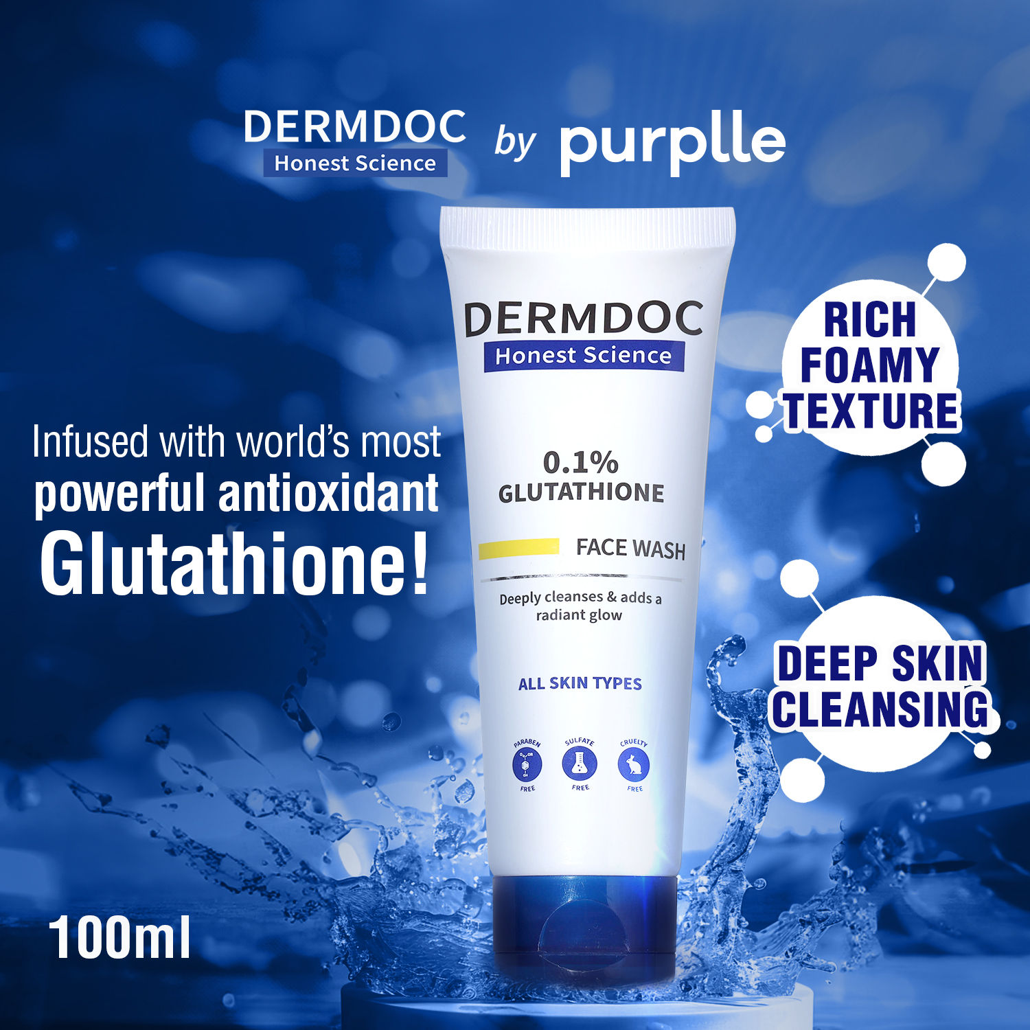 DermDOC 0.1 Glutathione Face Wash (100 ml)