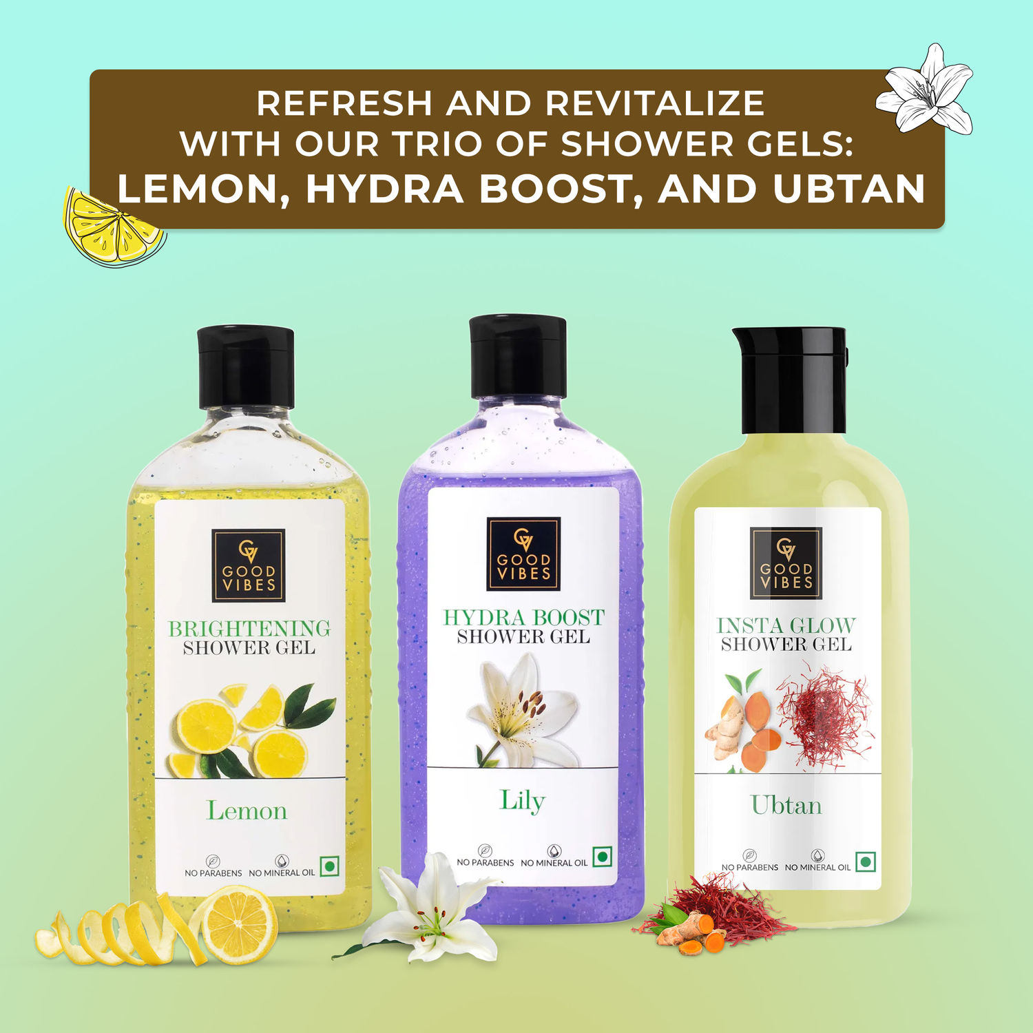 Good Vibes Refresh and Revitalize with Our Trio of Shower Gels Lemon