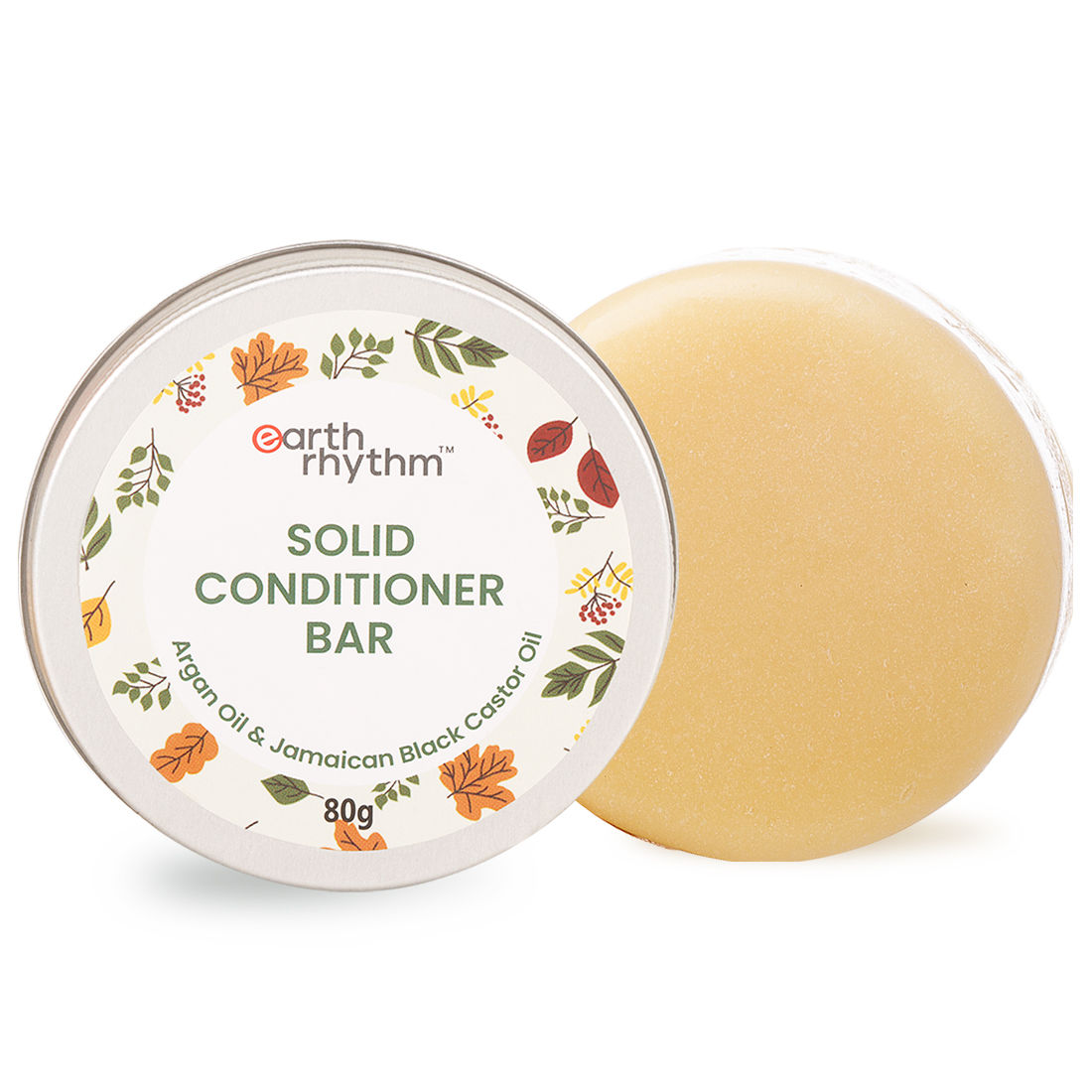 Earth Rhythm Solid Conditioner Bar Argan & Black Castor Oil With Tin