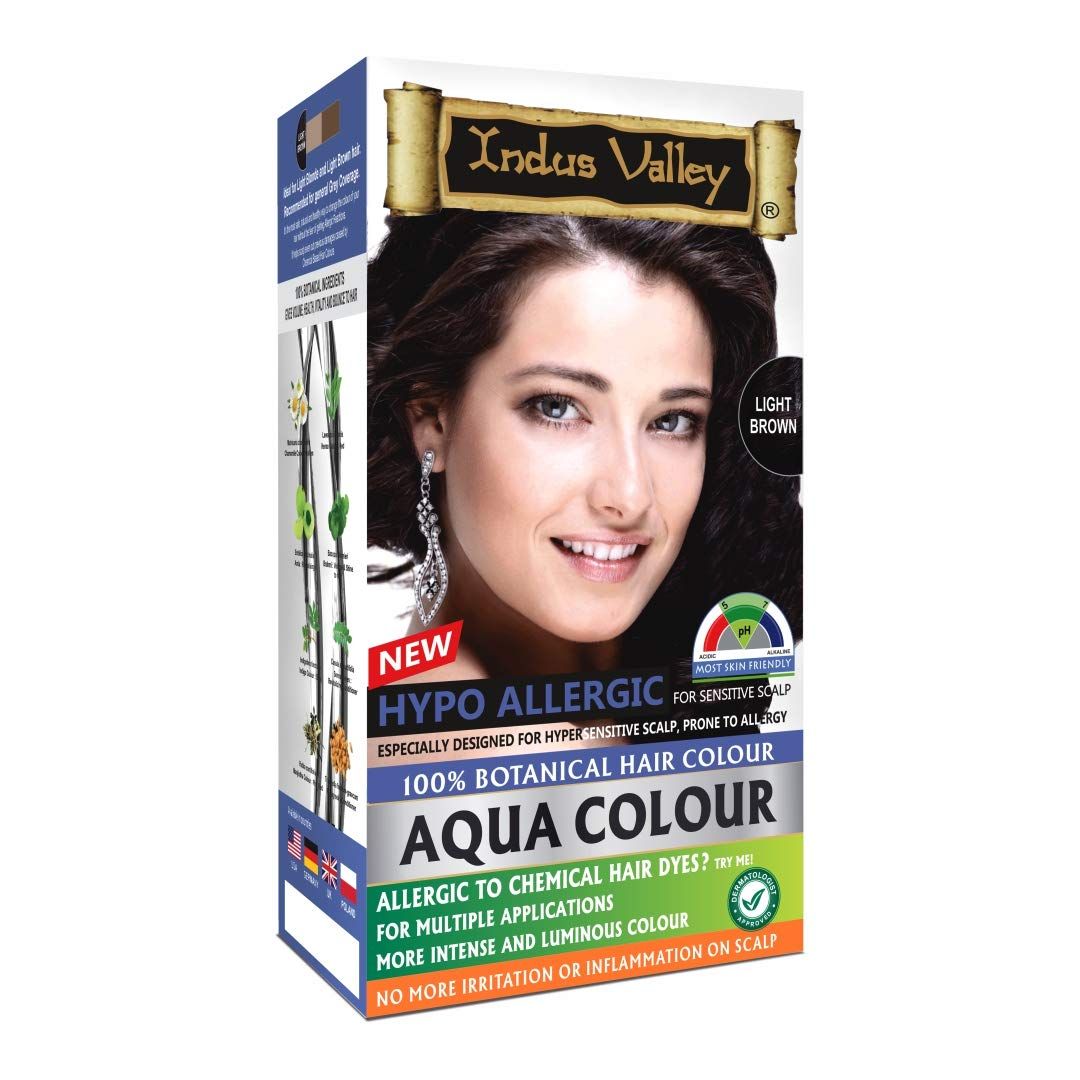 Indus Valley Hypo Allergic Aqua Hair Colour Botanical Light Brown
