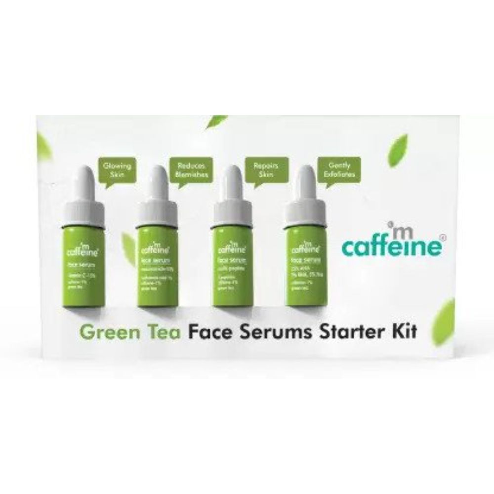 mCaffeine Green Tea Vitamin C Facial Kit for Blemish Free, Glowing Skin