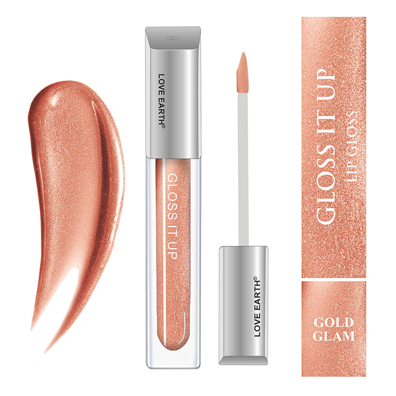 Love Earth Liquid Lip Gloss Gold Glam For Soft & Dewy Lips Enriched