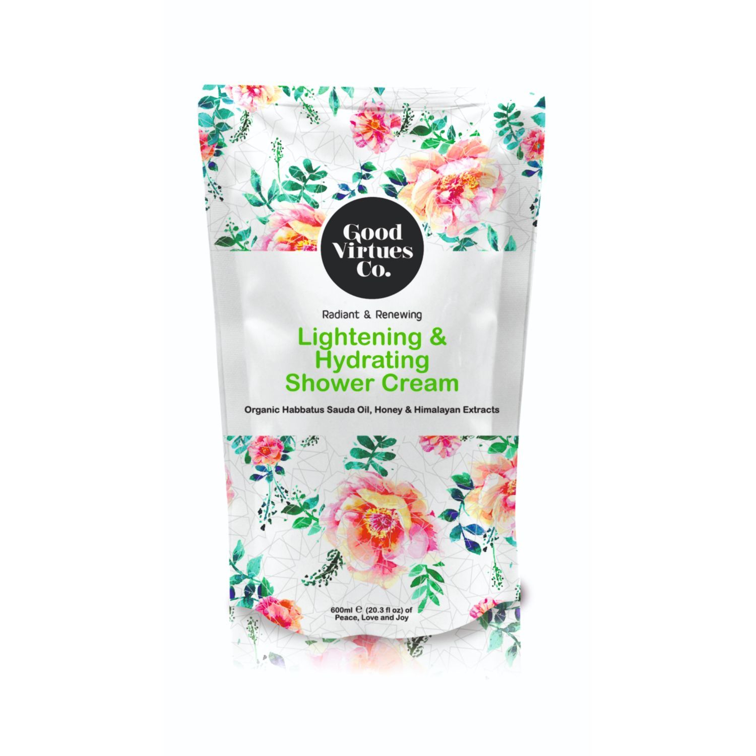 Good Virtues Co Lightening & Hydrating Shower Cream Refill Pack 600ml