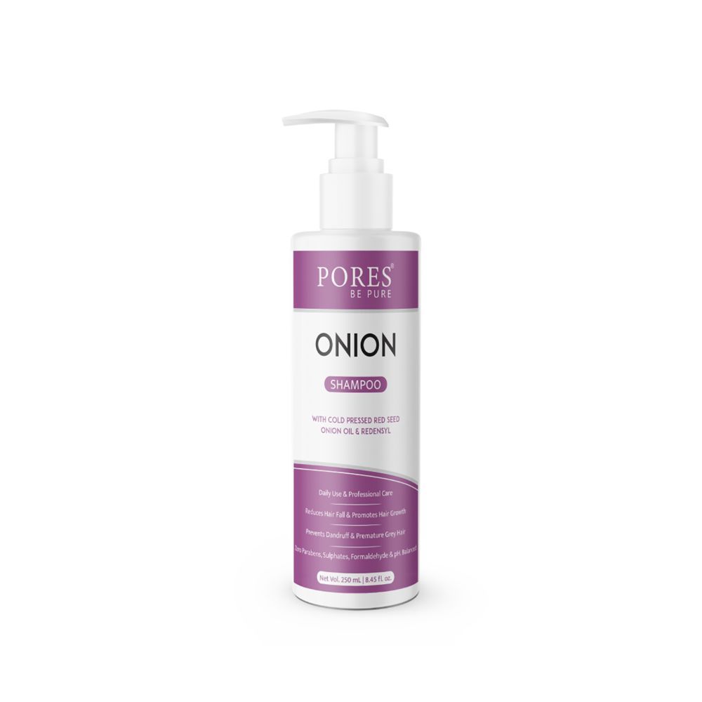 PORES Be Pure Onion Shampoo With Redensyl Hair Fall Control