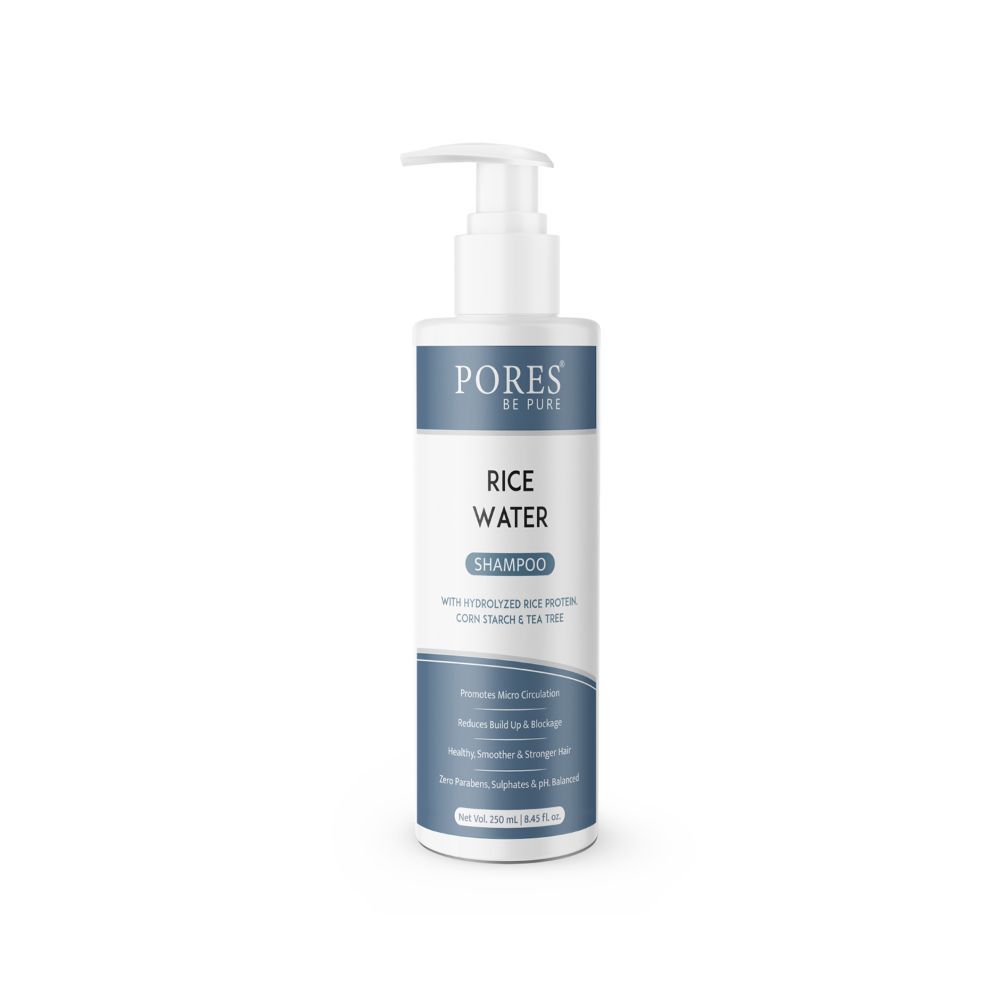 PORES Be Pure Rice Water Shampoo With Corn Starch & Tea Tree For Dull, Dry & Frizzy Hair