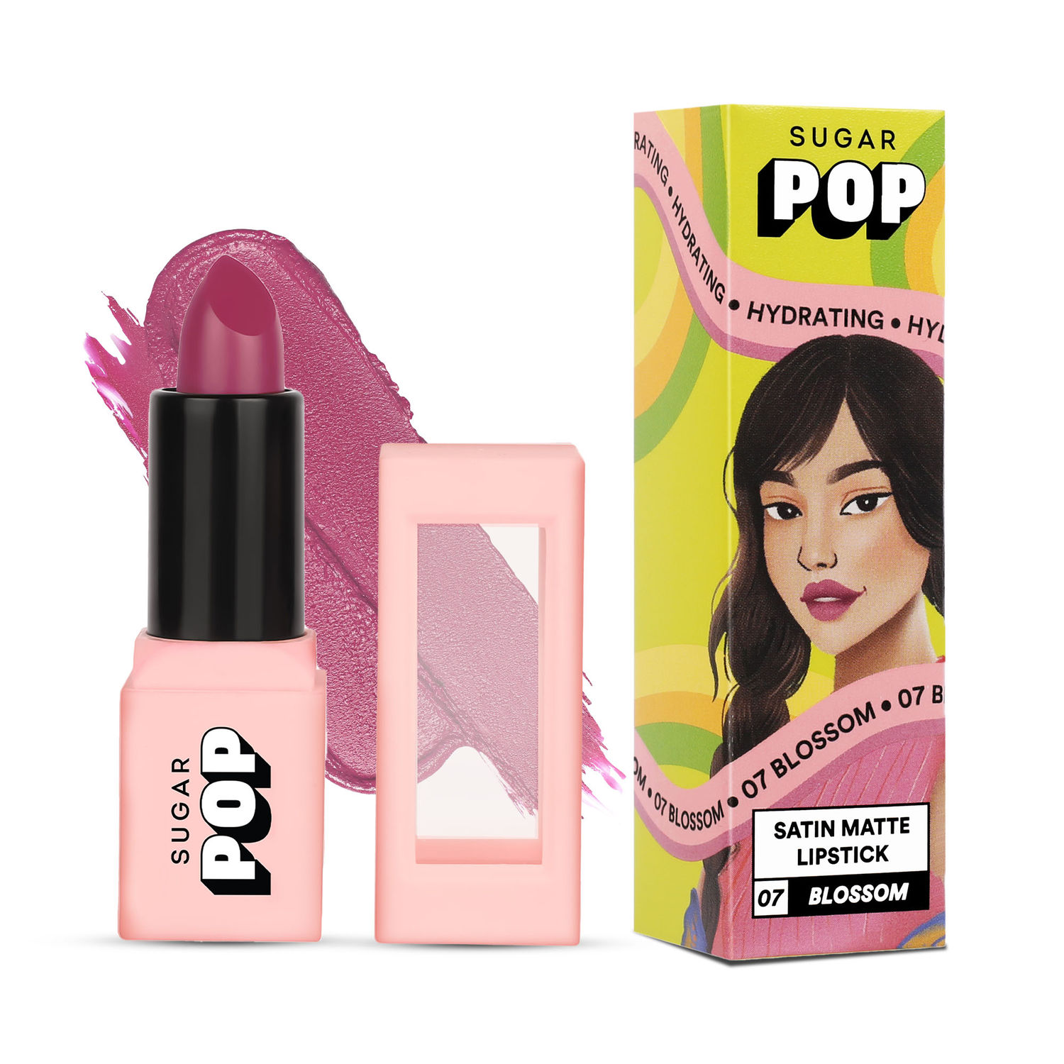SUGAR POP Satin Matte Lipstick - 07 Blossom (Light Pink) - 3 gm ...