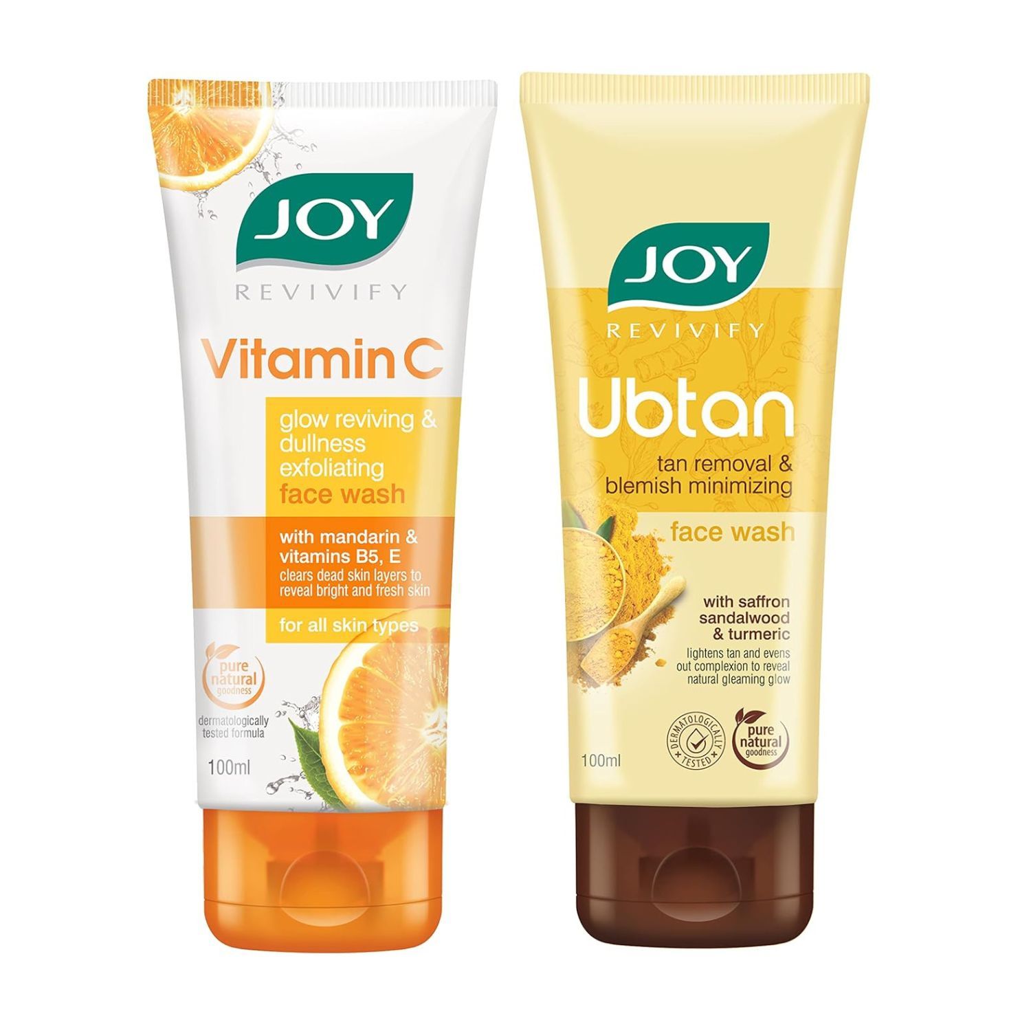 Joy Revivify Ubtan Face Wash 100ml & Vitamin C Face Wash 100 ml
