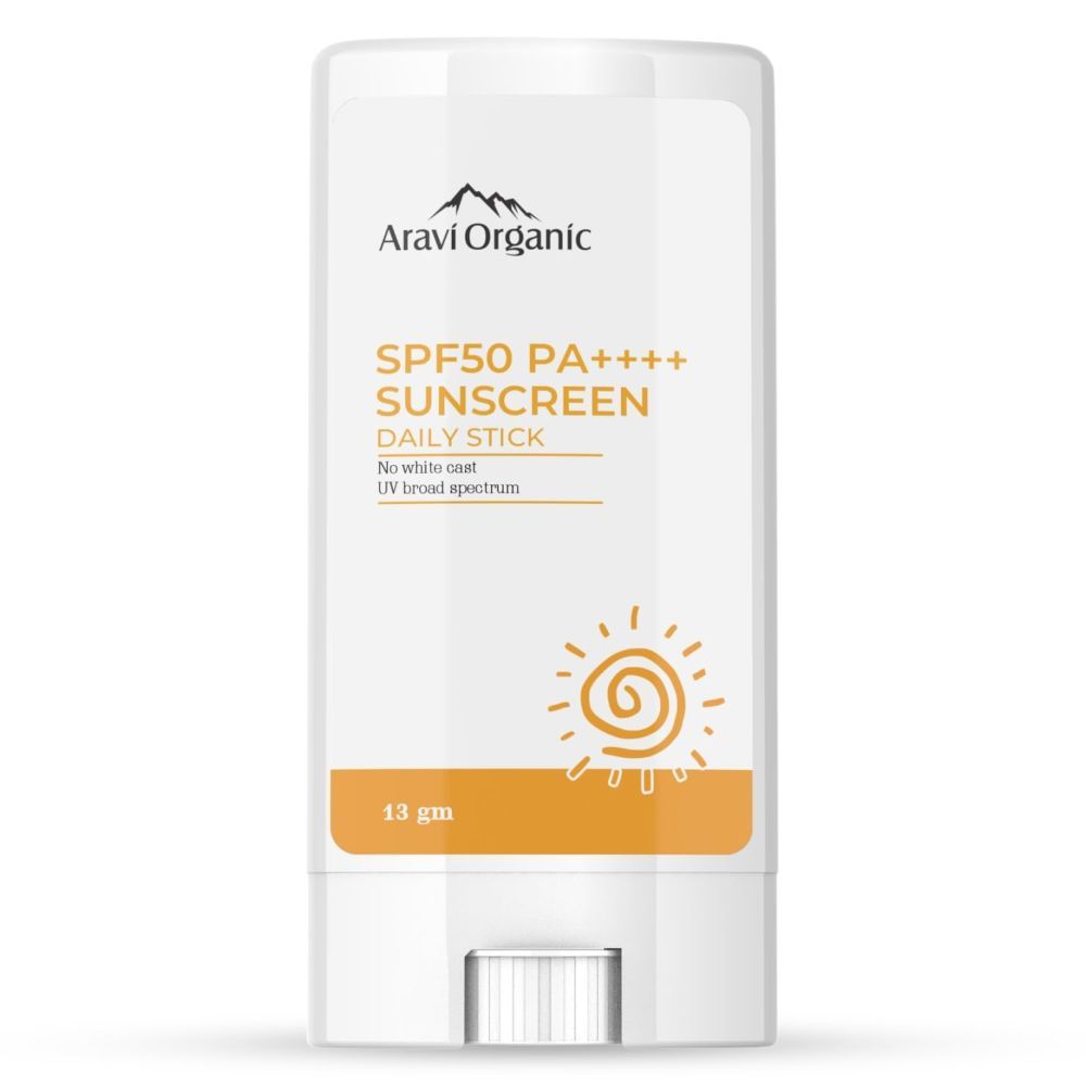 Aravi Organic SPF 50+ Daily Sunscreen Stick | Lightweight, Non-Greasy ...