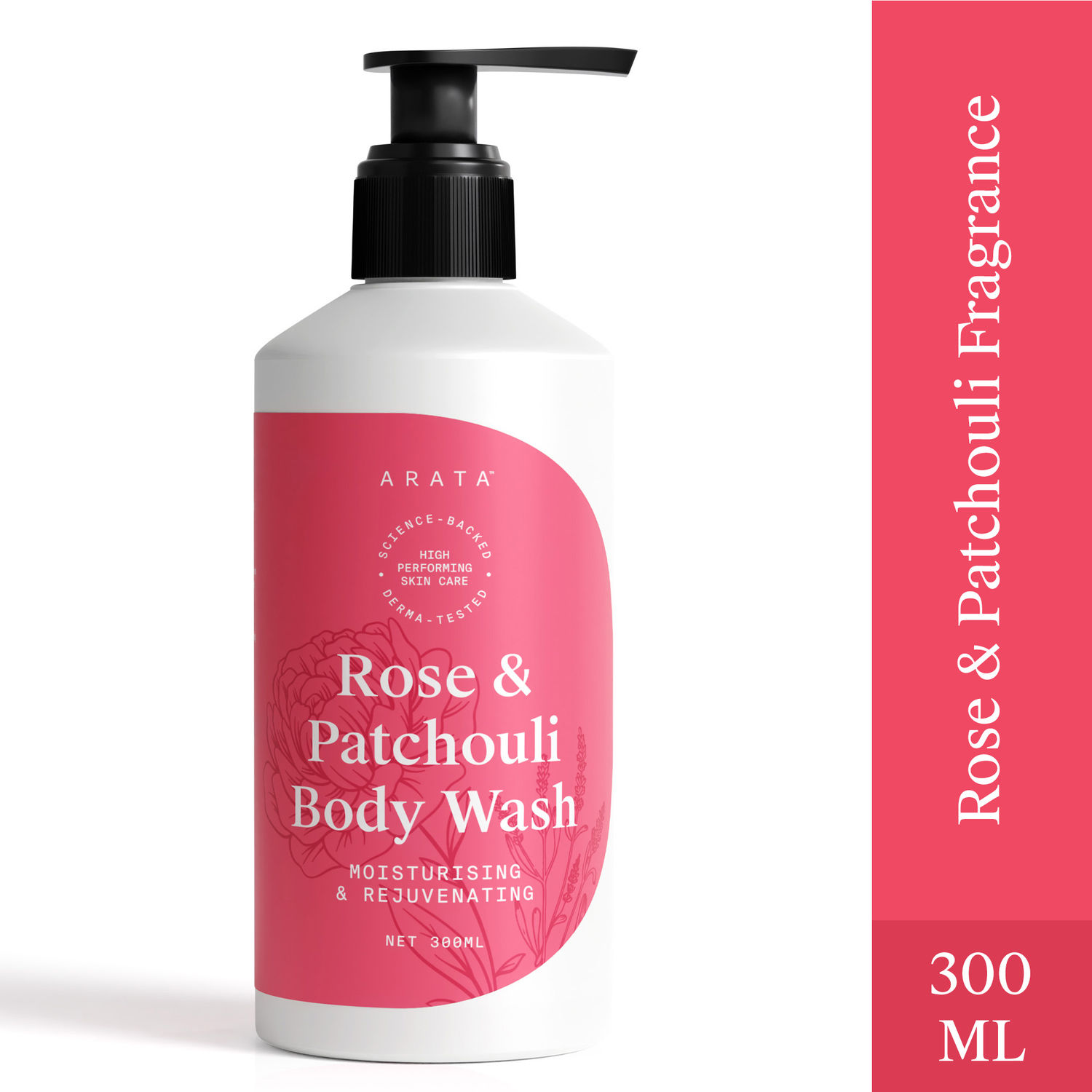 Arata Rose & Patchouli Body Wash for Men & Women 300ml