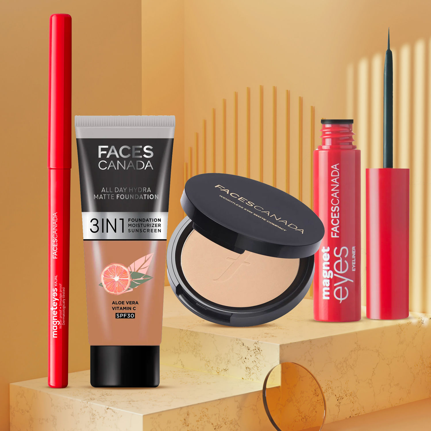 Faces Canada Essentials Kit for Deep Skin All Day Hydra Matte