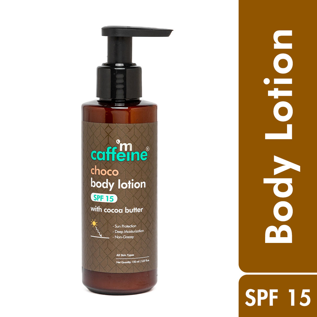 mCaffeine Choco Body Lotion with SPF 15 for Deep Moisturization & Sun