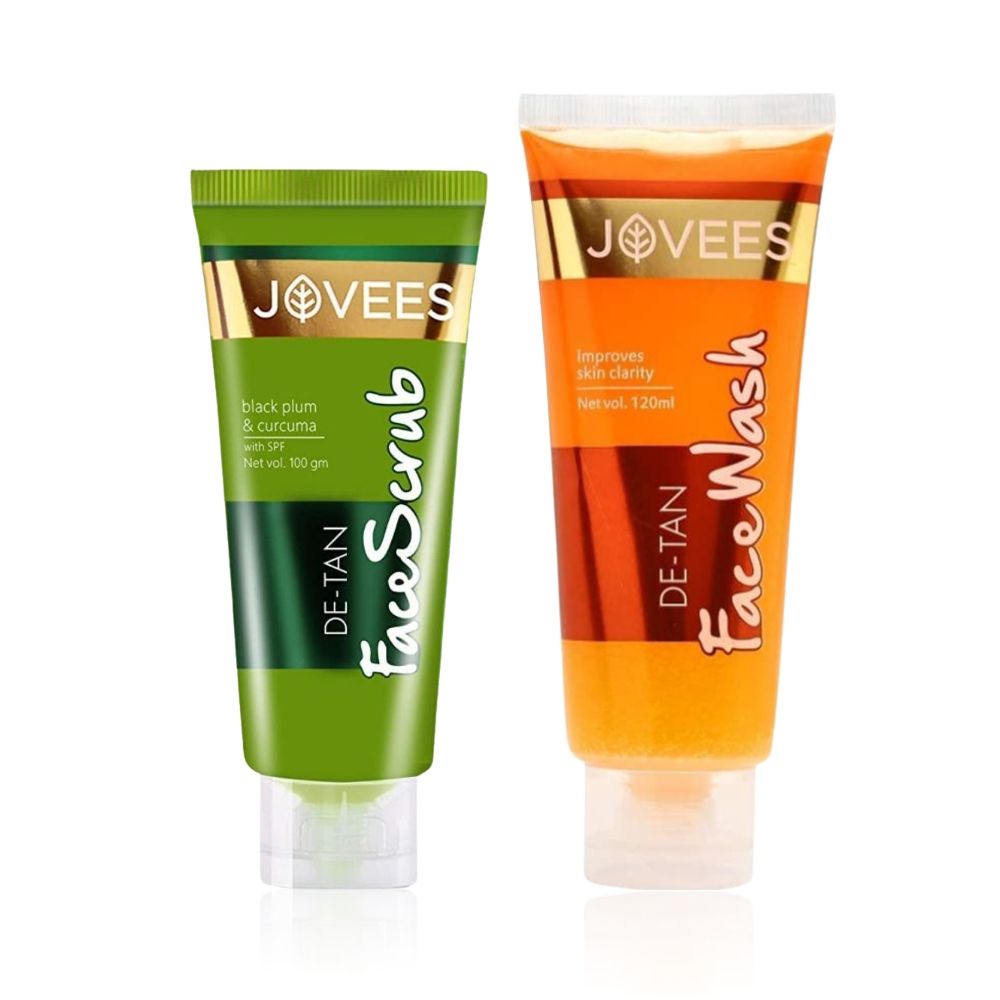 Jovees Detan Wash & Scrub Combo DeTan Face Wash 120 ml Detan Face