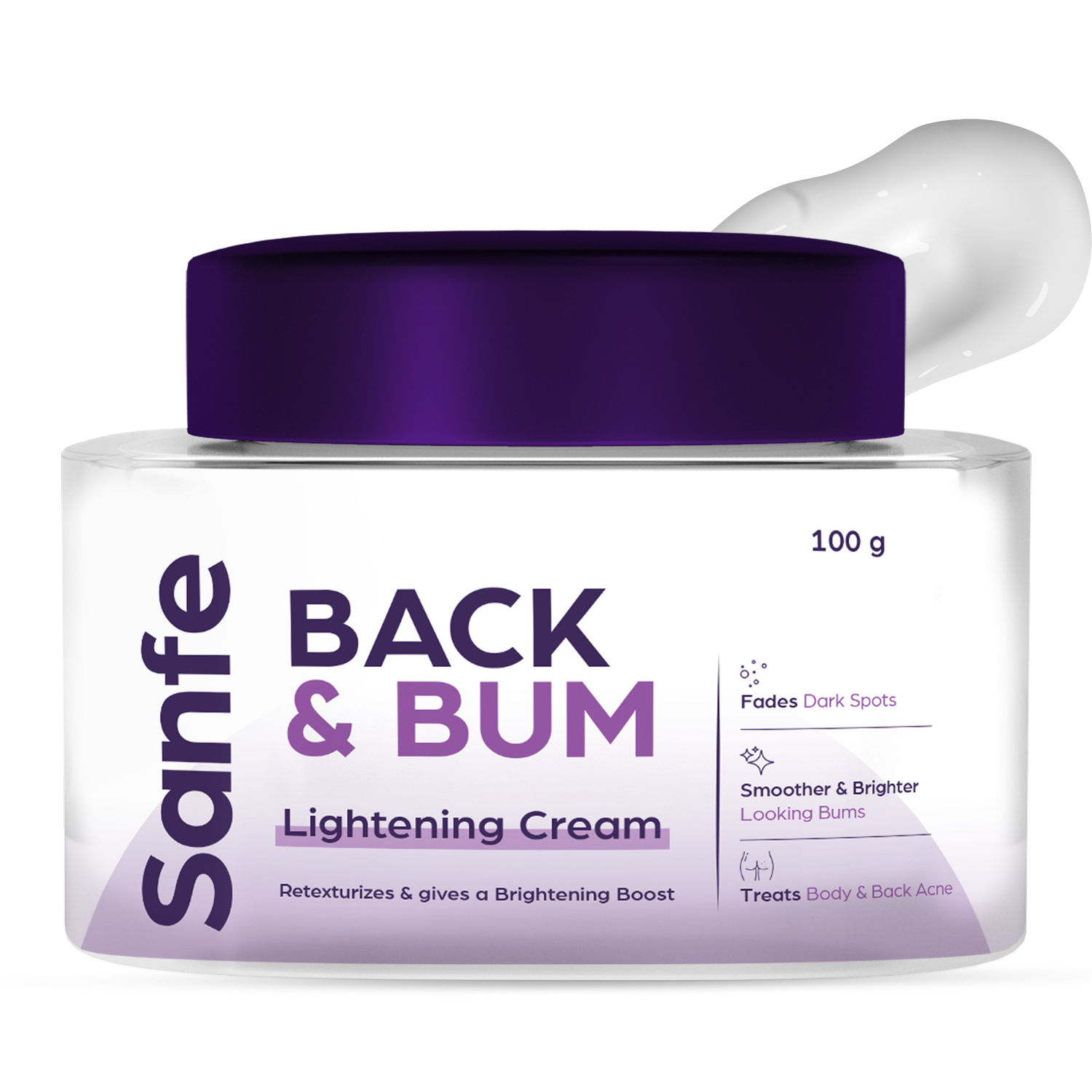 Sanfe Back & Bum Cream for Dark Spots and Body Acne Glycolic Acid, Lactic Acid & Urea 11