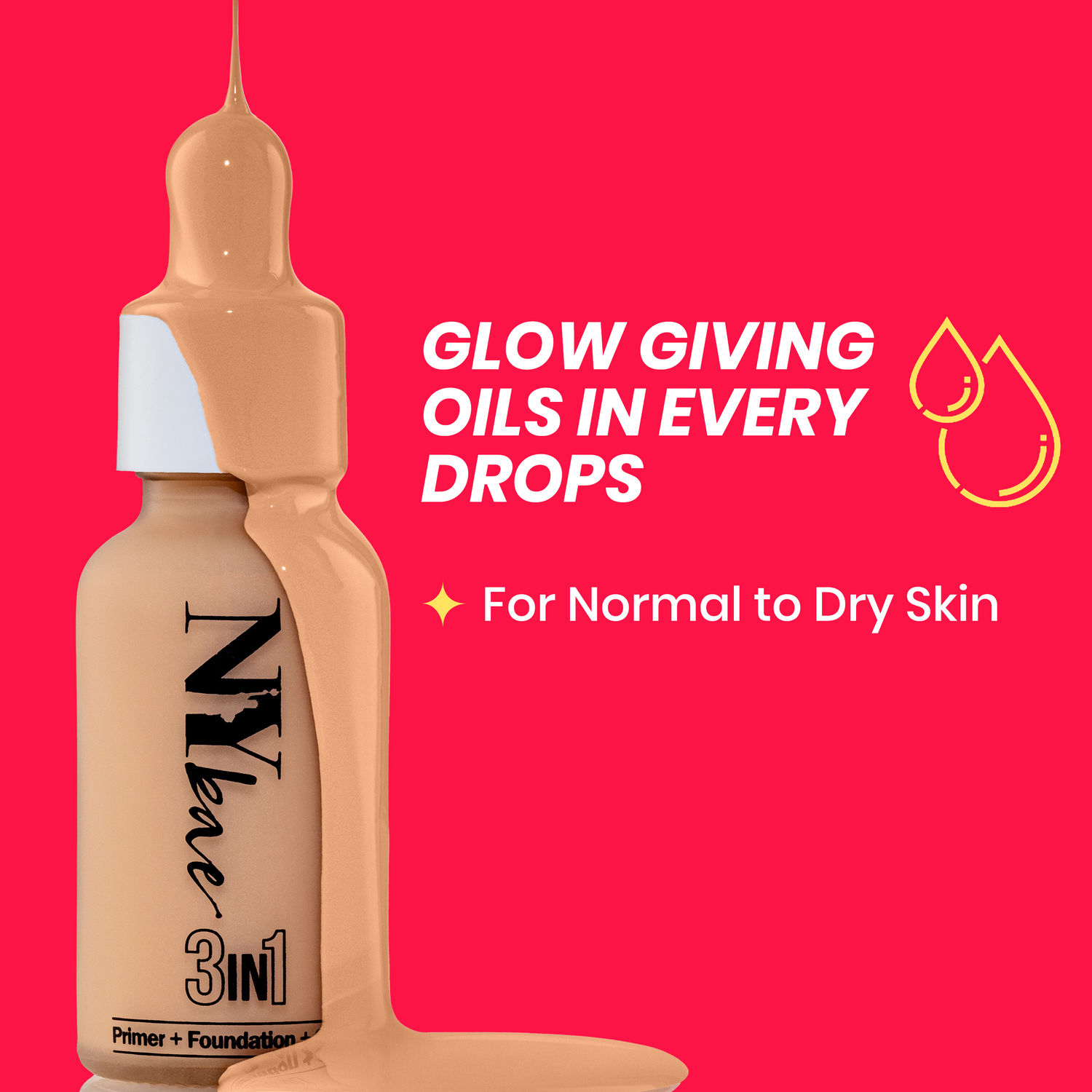 NY Bae 3 in 1 Primer + Foundation + Serum - Warm Cashew 03 (30 ml)