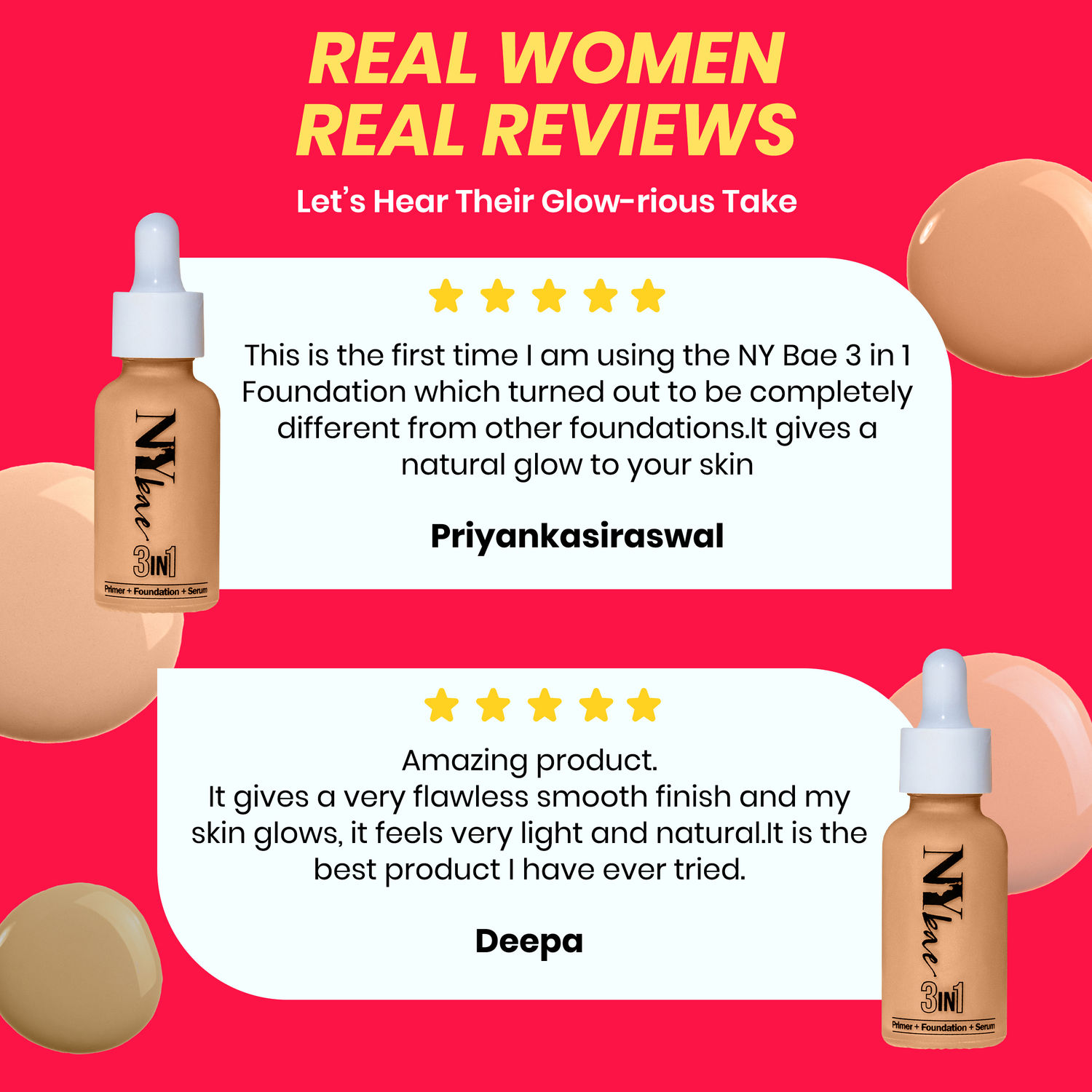 NY Bae 3 in 1 Primer + Foundation + Serum - Warm Cashew 03 (30 ml)