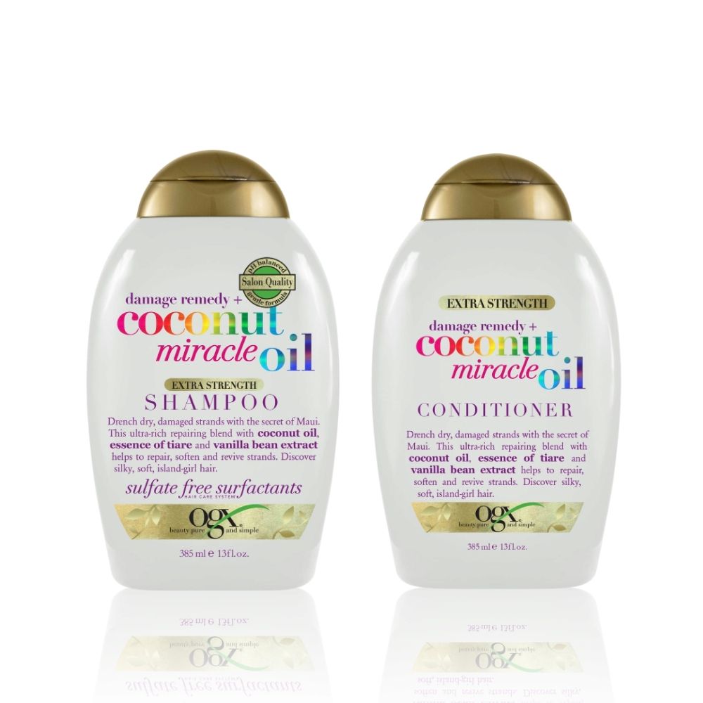 OGX Coconut Miracle Repair Duo for Dry, Frizzy Coarse Hair : Damage ...