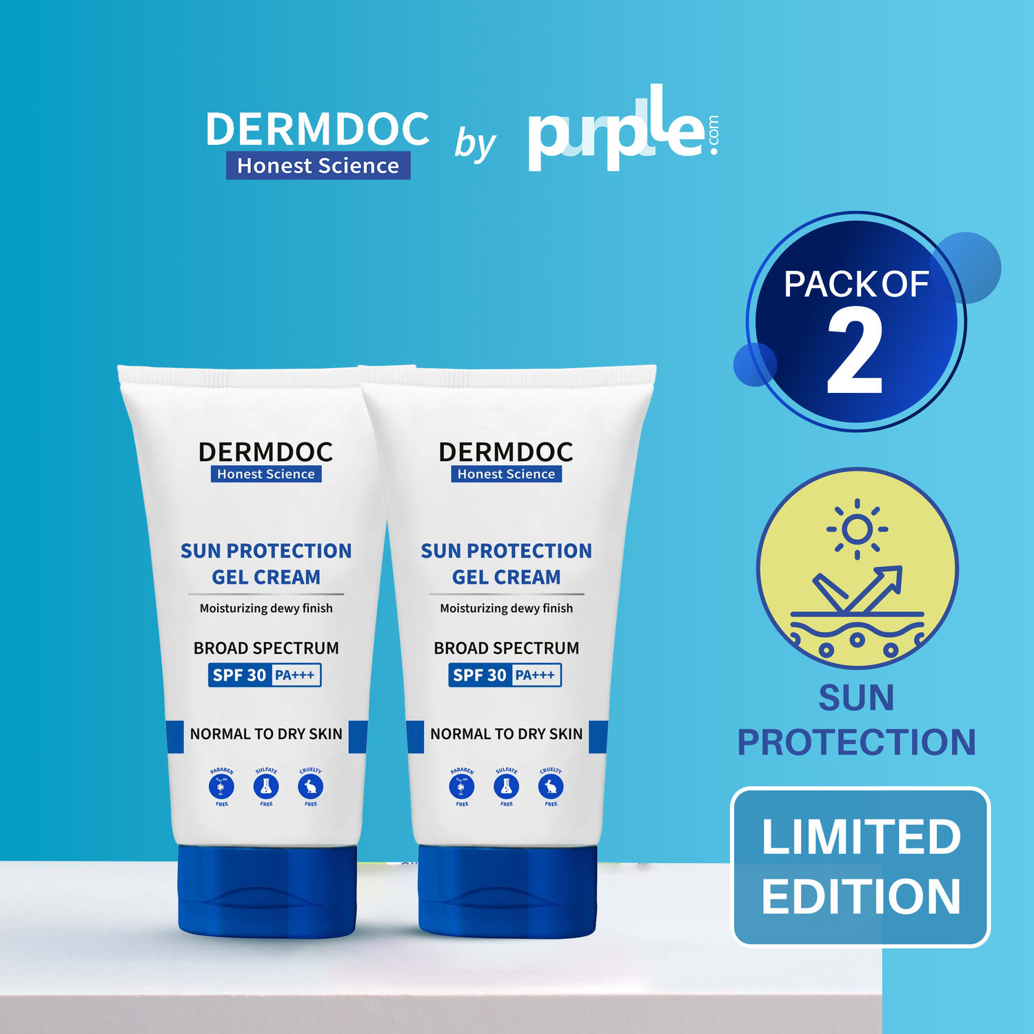 DERMDOC UV Defence Duo sunscreen gel cream pack of 2