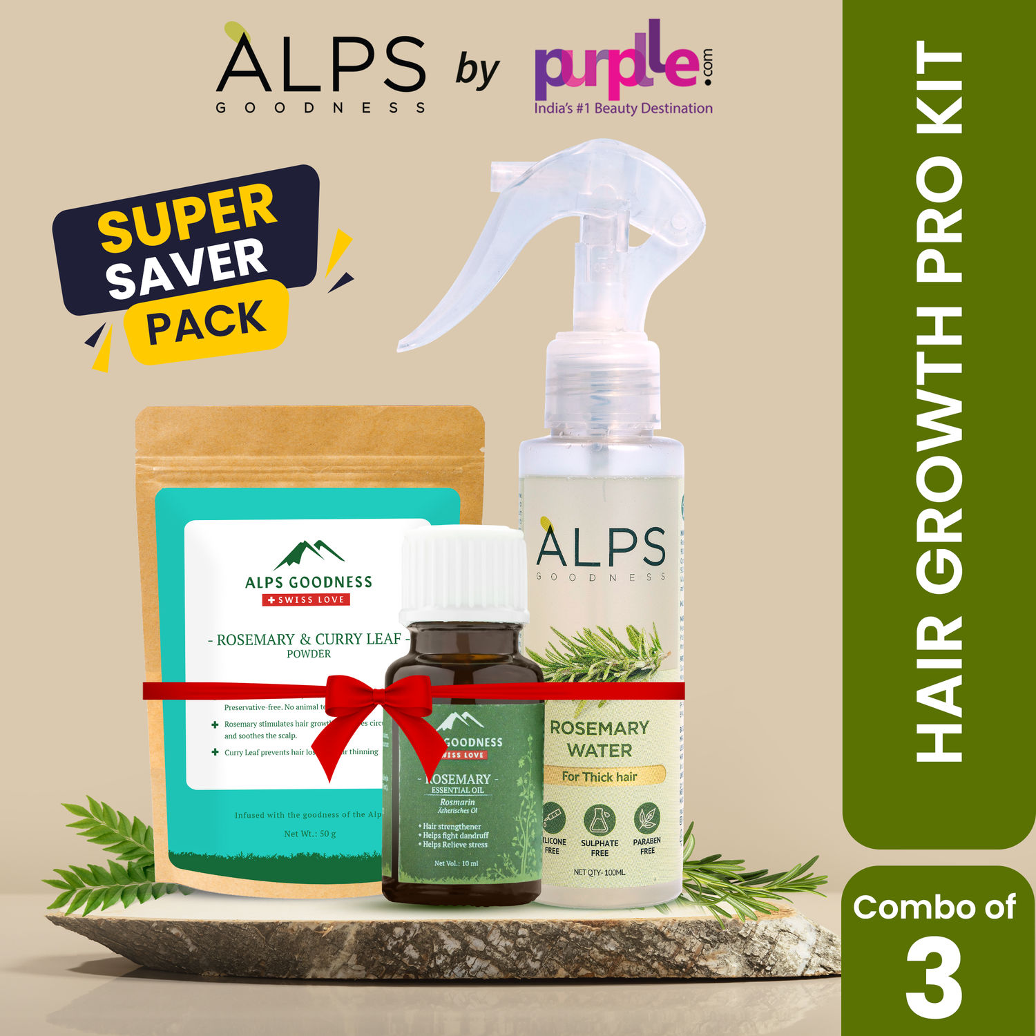 Alps Goodness Rosemary Hair Growth Pro Kit with Rosemary & Curry Leaf