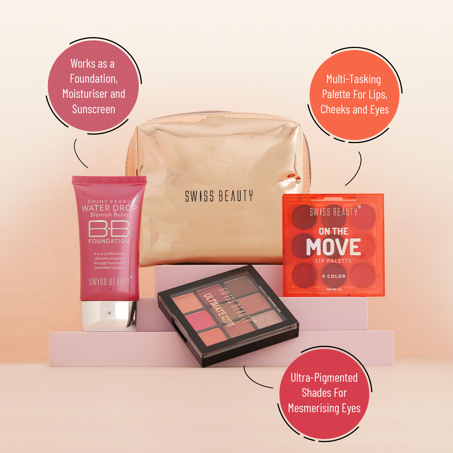 Swiss Beauty Say Hi Makeup Kit Eyeshadow Palette with Matte, Shimmer