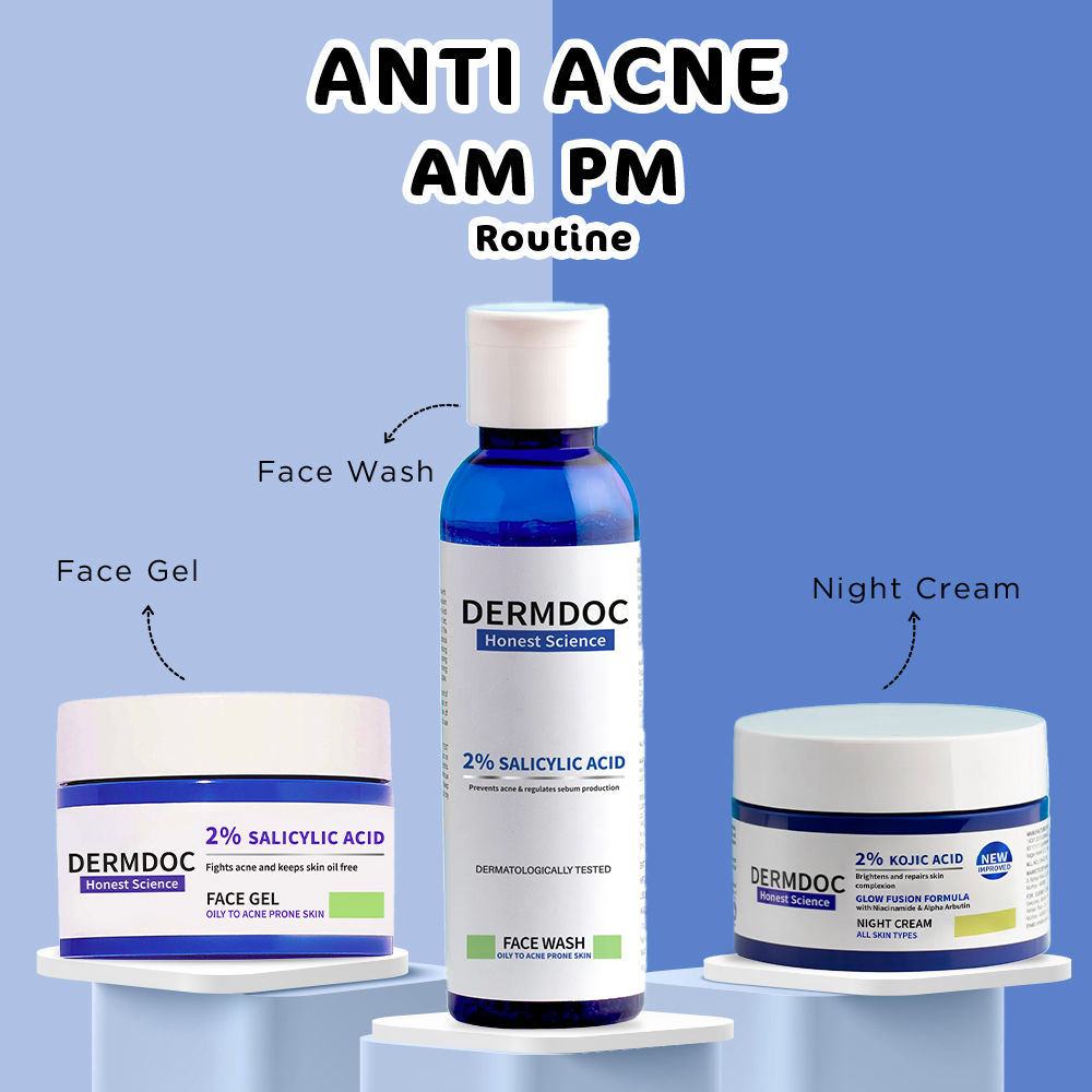 DERMDOC Anti Acne AM PM Routine Salicylic Acid face wash (120 ml