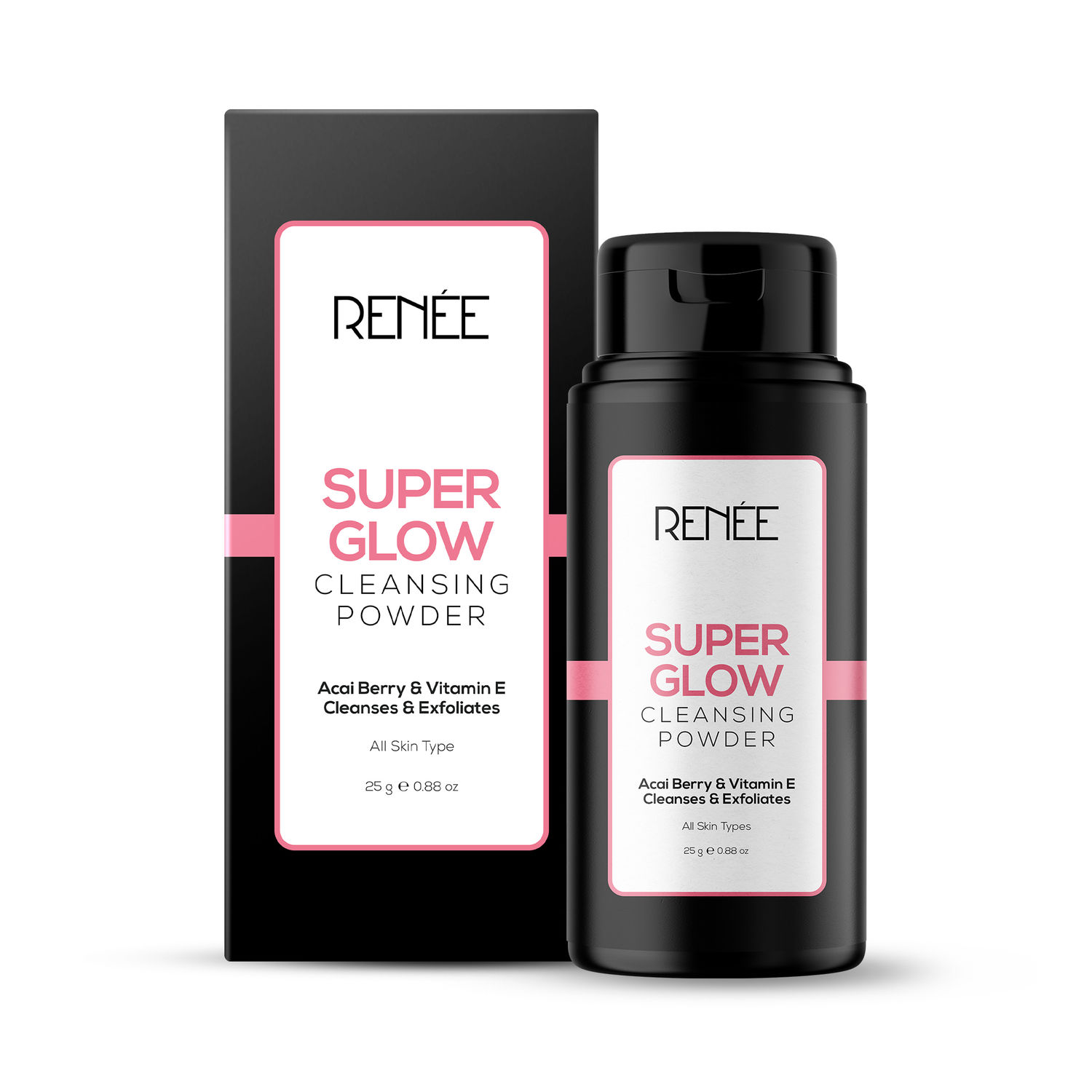 Buy RENEE Super Glow Cleansing Powder, Cleanses & Exfoliates the skin Gently, Helps Control Oil, Reduces Scars & Age Spots, Nourishes & Repairs, Enriched with Acai berry, Mulberry, & Vitamin E, 25 gm - Purplle