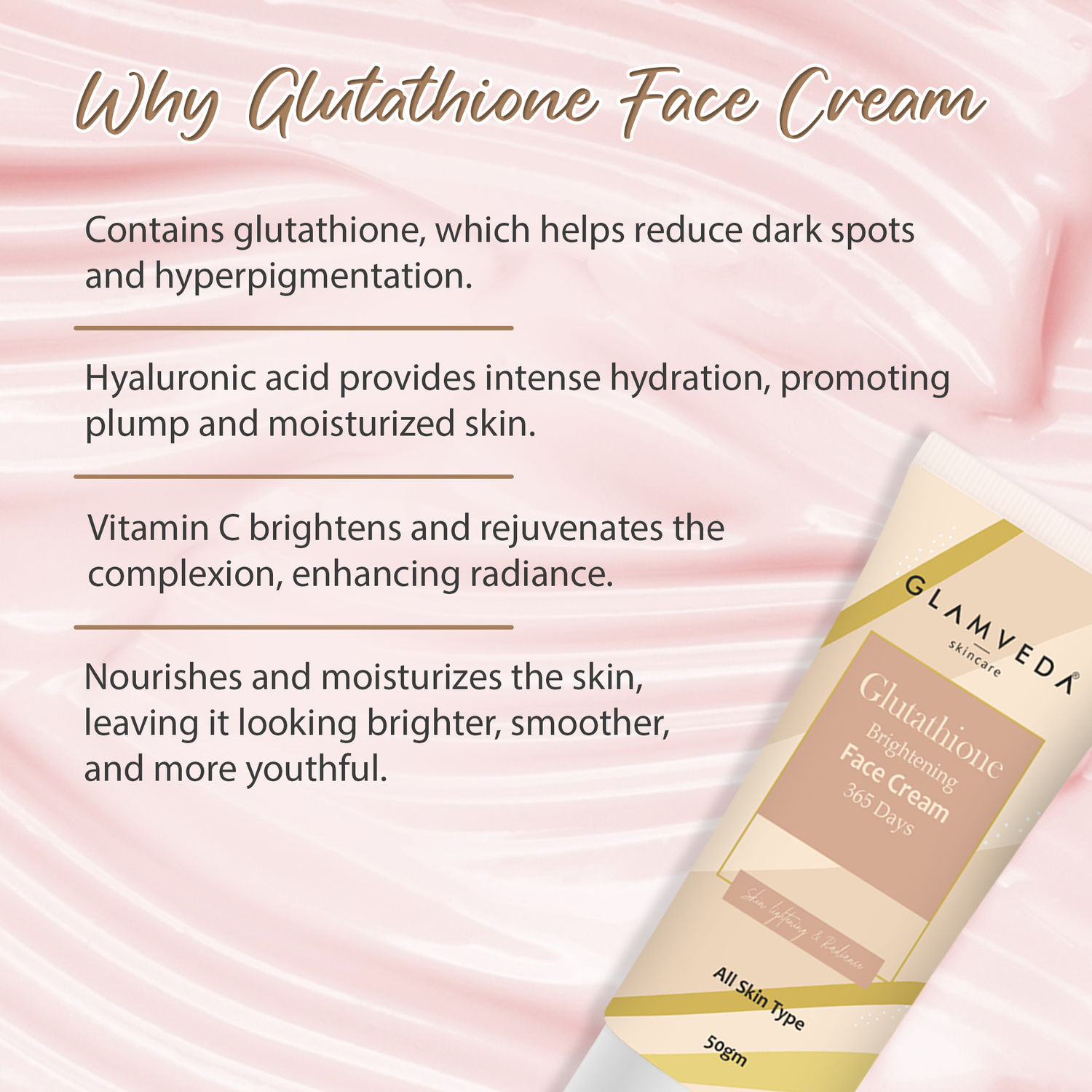 glamveda glutathione brightening face cream product info and reviews 50gm Pack of 2 | For Skin | with Vitamin C & Hyaluronlic Acid For Clear & Glowing Skin Glutathione Cream | #Glutathione #cream