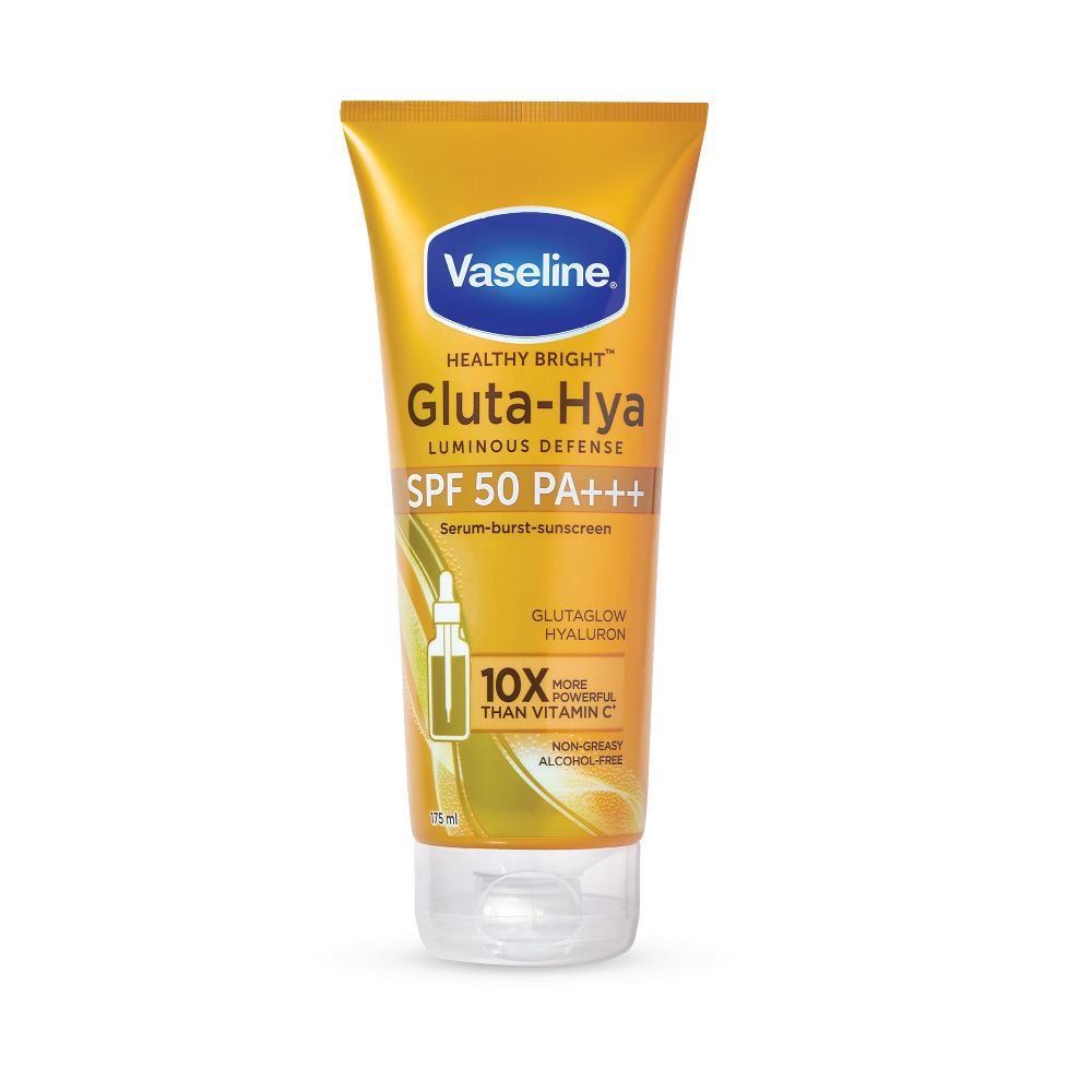 glutathione sunscreen for oily skin Vaseline Gluta Hya - Antioxidant SPF 50 PA+++ Sunscreen