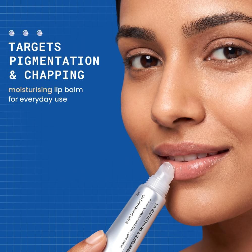 glutathione lip lightening balm DERMDOC LipBright Treatment 1% Glutathione + 2.5% Arbutin Lip Lightening  Balm (10 gm)