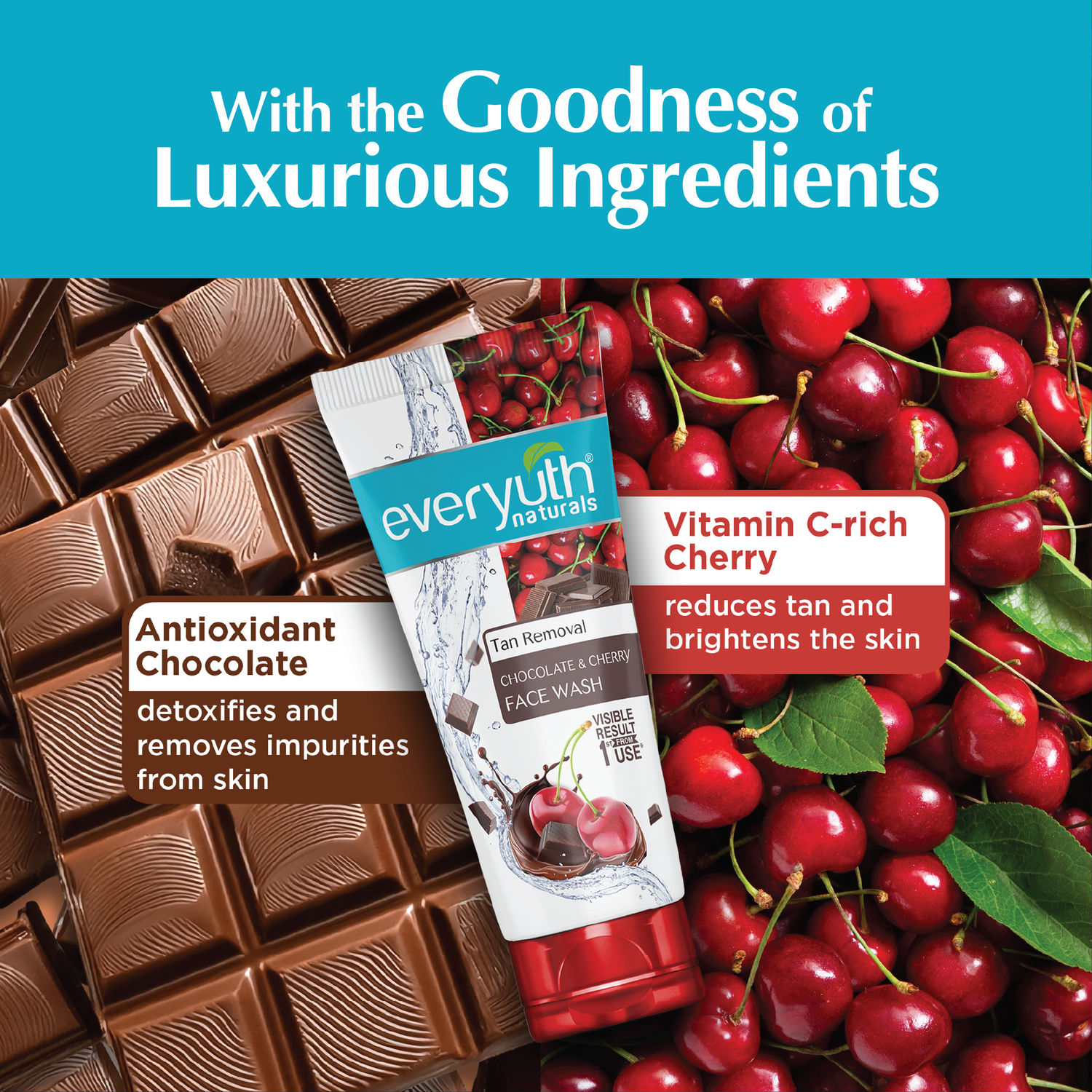 Naturals Choco Cherry Face Wash Tube 150 Gm