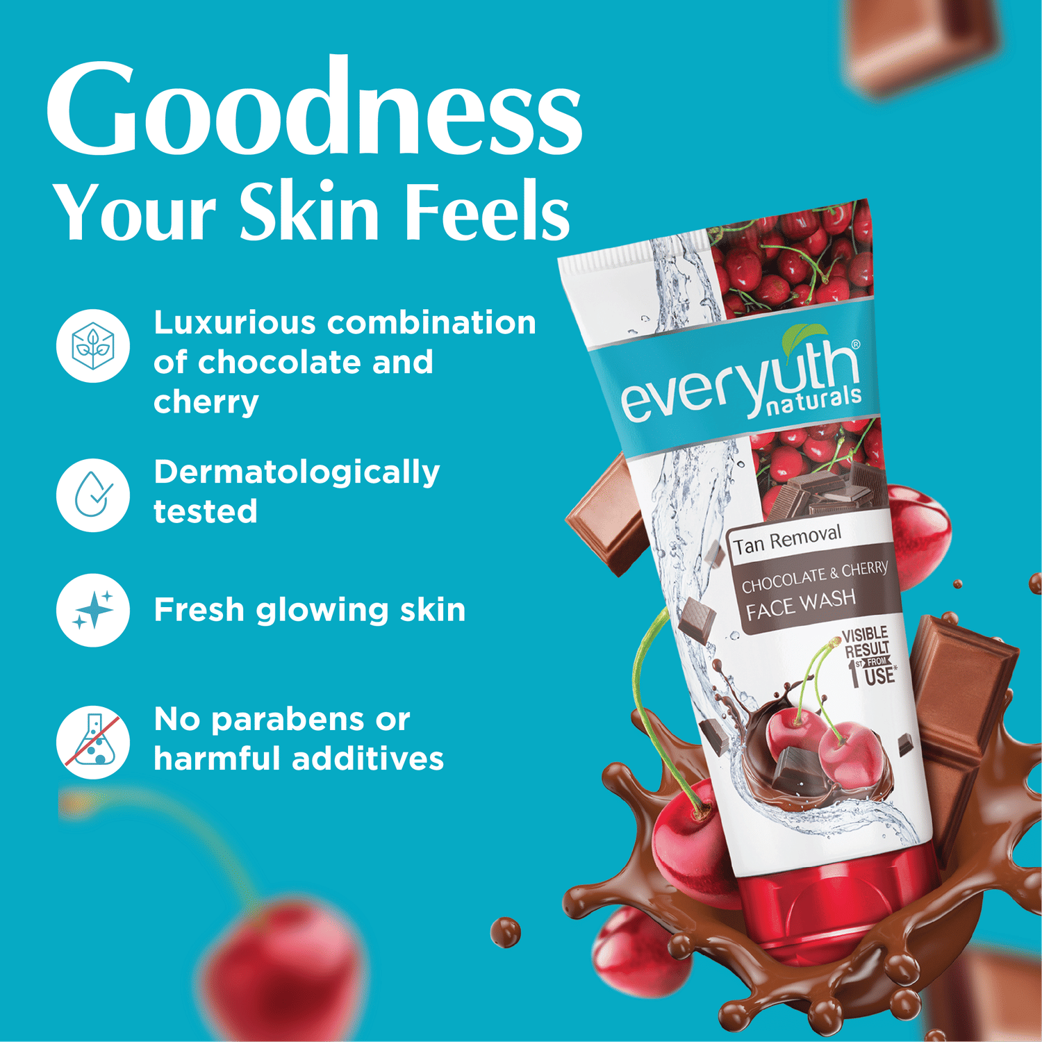 Naturals Choco Cherry Face Wash Tube 150 Gm