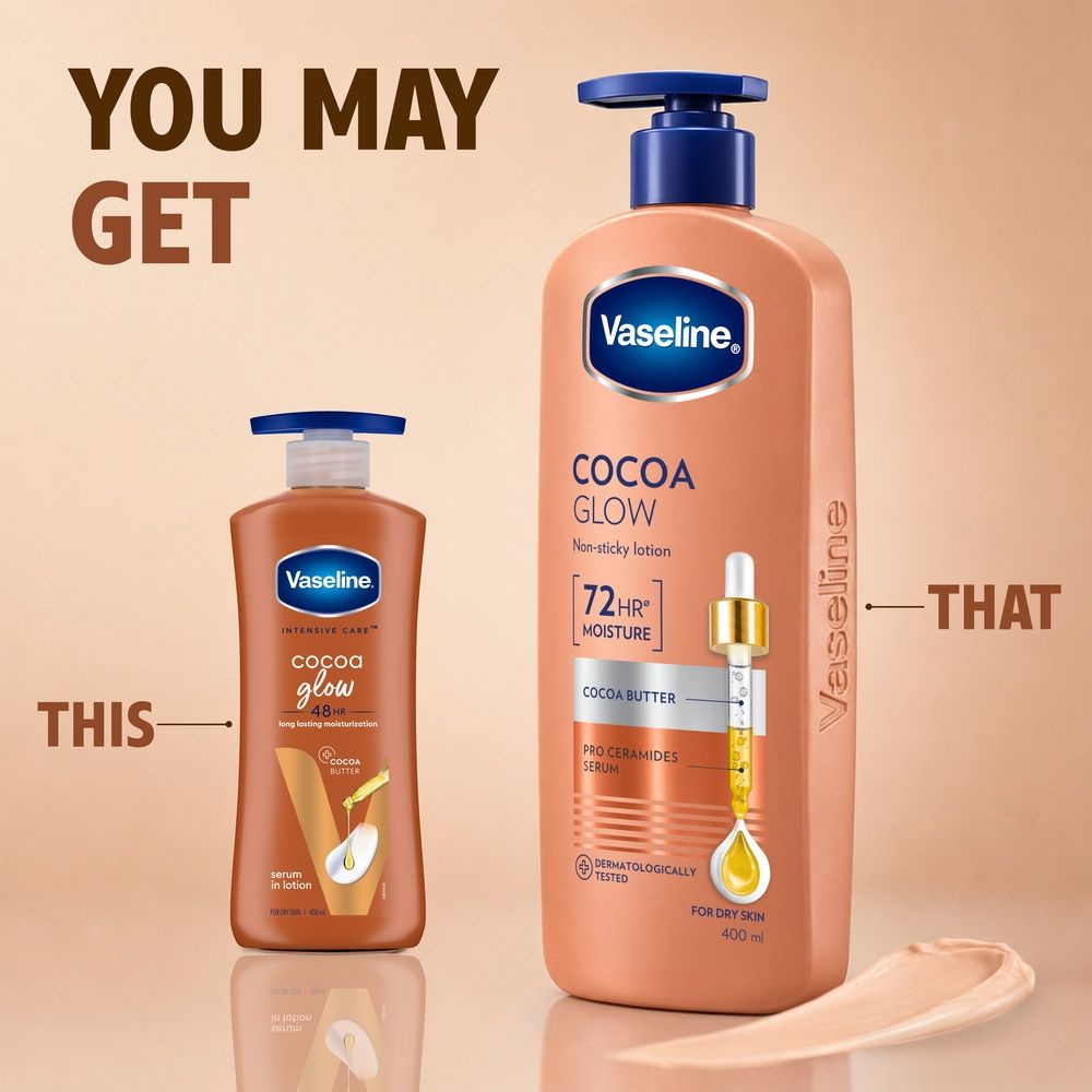 Buy Vaseline Cocoa Glow Serum in Lotion | With 100% Pure Cocoa Body Lotion | For Dry Skin | (400 ml) - Purplle