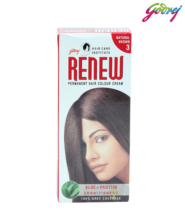 Buy Godrej Renew Hair Color Natural Brown 3 (50 g) Find Offers
