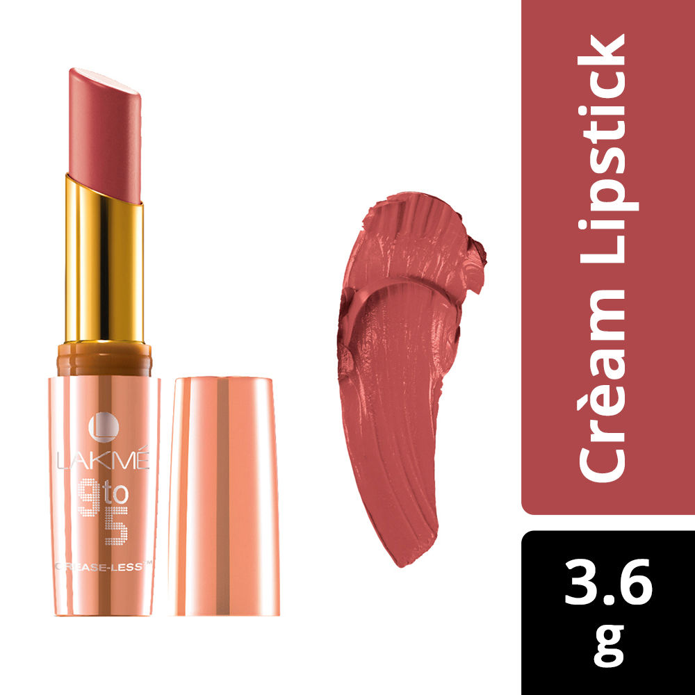 Buy Lakme 9 to 5 Creaseless Creme Lip Color Peach Path (3.6 g) - Purplle