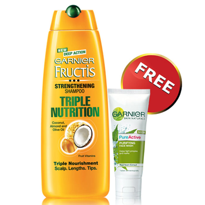 Buy Garnier Fructis Triple Nutrition Shampoo (175 ml)+ Free Garnier