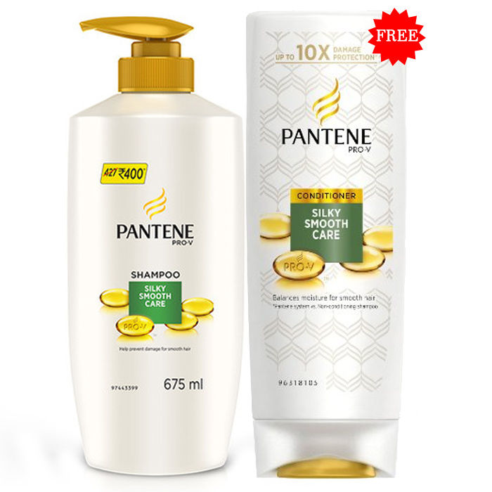 Pantene Silky Smooth Care Shampoo (675 ml) + Free Pantene Silky Smooth
