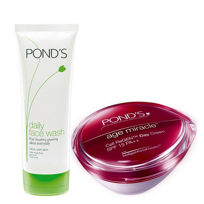 Buy Ponds Age Miracle day cream (50 g) + Ponds Face Wash (100 g) Online