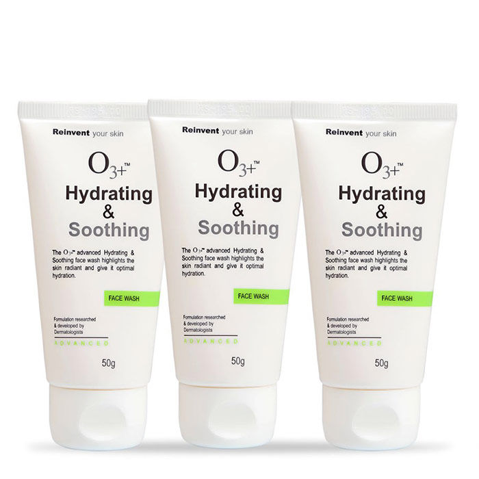 Buy O3+ Hydrating & Soothing Face Wash Pack of 3 Face Wash Online Purplle