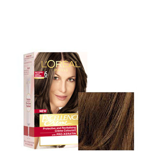 L Oreal Paris Excellence Creme Natural Light Brown 6