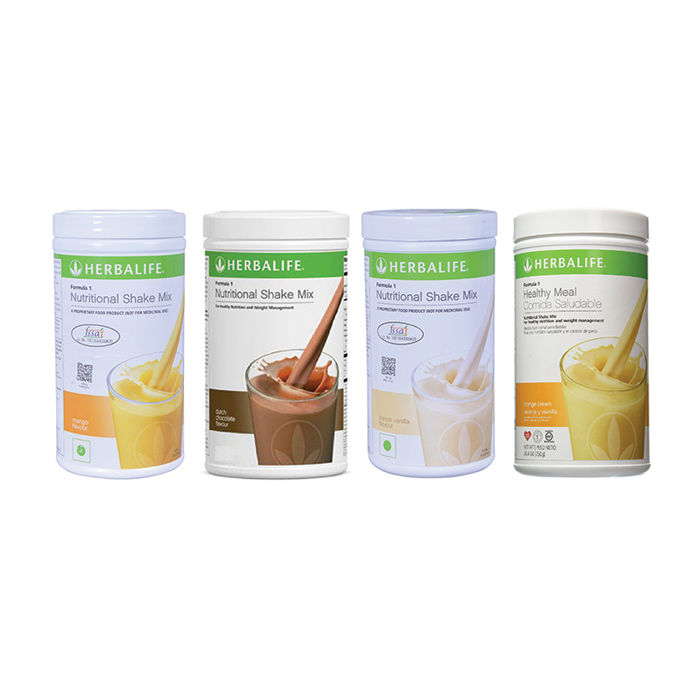 Herbalife Meal Replacement Shakes Combo Of 4 Dutch Chocolate Mango French Vanilla Orange Cream