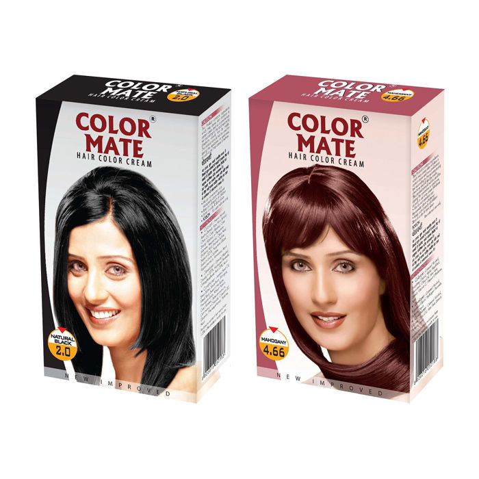 Color Mate Hair Color Cream Natural Black Mahogany 260 Ml