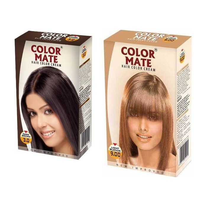 Color Mate Hair Color Cream Dark Brown Light Blonde 260 Ml