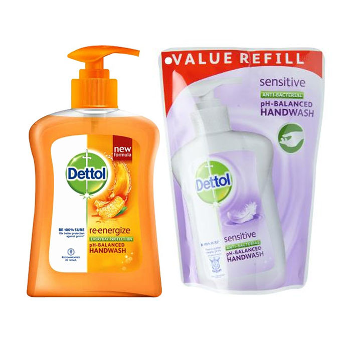 Buy Dettol Liquid Handwash (200 ml) (Reenergize)+ Dettol Liquid Refill