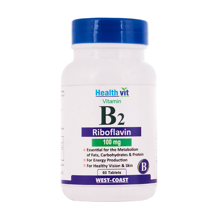 Buy Healthvit Vitamin B2 Riboflavin 100 Mg 60 Tablets online at purplle