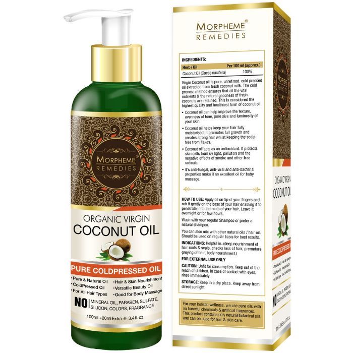 Morpheme Pure Organic Virgin Coconut Oil Coldpressed For Hair