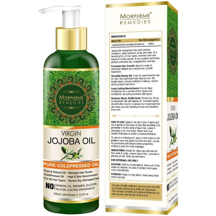 Morpheme Pure Virgin Golden Jojoba Oil Coldpressed For Hair